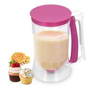 Cocoarm Dispensador de masa de 900 ml, dispensador de masa para panqueques, cupcakes y gofres, fabricante de moldes de boca ancha, escala medible, boquilla
