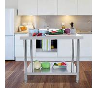 Cocoarm DuraSteel Estante de Pared de Acero Inoxidable, Estante de Montaje de Doble Capa, 100 X 60 X 85 Más 10 Cm, Soporte de Rodamiento Grande, Fácil de Limpiar, para Restaurante, Cocina, Hogar,