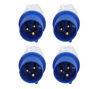 Cocoarm Enchufe Industrial, Enchufe Industrial Impermeable 4 Piezas 3 Pines 16 A 220 A 250 V PP y Latón IP44 Enchufes de Repuesto para Taller, Camping, Bodega, Uso de Energía Al Aire Libre