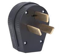 Cocoarm Enchufe Recto Industrial de 3 Clavijas, Contactos de Latón PA66 Conector Macho 50A 125V 250V, Enchufe Recto NEMA 10-50P para Estufa Secadora Generador Equipo Industrial