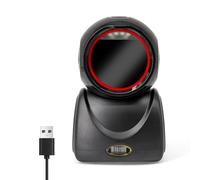 Cocoarm Escáner de Código de Barras de Escritorio Escáner de Código QR con Cable USB CMOS Exposición Global 3 Modos de Escaneo Lectura de Pantalla para Supermercado POS Minorista Biblioteca Almacén