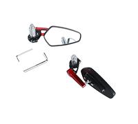 Cocoarm Espejo Retrovisor para Motocicleta, Espejo Lateral de Manillar de Aluminio, Visión de Vidrio Transparente Ajustable 360, 15 X 7 X 6 Cm, para Bicicletas de Calle, Cruceros, Scooters y (rojo)