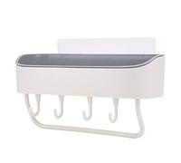 Cocoarm Estante de Baño PP Estante de Almacenamiento Montado en la Pared 27 X 14 Cm Diseño de Orificio de Drenaje sin Perforaciones para champú Gel de Baño Cepillo de Dientes Taza Toalla en Cocina