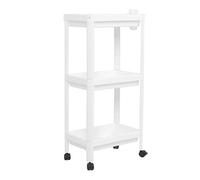 Cocoarm Estante de Torre de Baño, Estante de Baño Independiente de Plástico, Estantería Multifuncional Blanca, Almacenamiento Grande, Diseño de Esquina Estrecha para, Cocina, Dormitorio (3 Capas