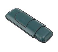 Cocoarm Estuche para Cigarros Estuche de Viaje para Cigarros de Cuero Sintético para 2 Soporte Portátil Delgado con Bolsillo Frontal para Cortador Costuras Hechas a Mano para Viajes, Fiestas, (Green)