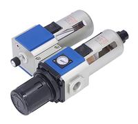 Cocoarm Filtro de Aire Comprimido Regulador Lubricador Combo Aleación de Aluminio Unidad de Tratamiento de Fuente de Aire 40 Micras 20 a 130 PSI 3 en 1 para Sistemas Neumáticos Talleres Compresores