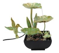 Cocoarm Fuente de Mesa, Fuente de Cascada de Plástico de Hierro con Luz LED Alimentada por USB para Decoración de Oficina en el Hogar 8,66 X 5,12 Pulgadas