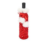 Cocoarm Funda para Botella de Vino Navideña Funda para Botella de Tela con Lentejuelas 28 X 12 Cm Acento de Mesa Decorativo Brillante para Fiestas Navideñas Reuniones Navideñas Coleccionistas de