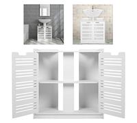 Cocoarm Gabinete de Almacenamiento Moderno para Lavabo de Doble Puerta para el Hogar, Tablero de Madera y Plástico de, Impermeable y Resistente Al Fuego, Ideal para Uso en Baños o Inodoros Familiares