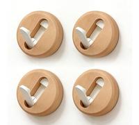 Cocoarm Ganchos de Pared de Madera, Ganchos Plegables para Colgar en la Pared, Madera Maciza y Aluminio Espacial, Paquete de 4 Diseños en Forma de V, Soporte Antivuelco para Baño, Entrada, (Haya)
