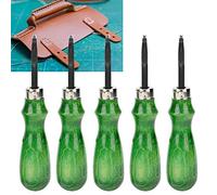 Cocoarm Herramienta de Biseo Artesanal de Cuero, Cortador de Borde de Acero de Aleación para Elaboración de Cuero, Ideal para Todos los Artesanos, Verde, 5 Tipos Disponibles, Rendimiento Preciso (1