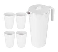 Cocoarm Hervidor de Agua Jarra de Bebidas de Melamina 1700 Ml con 4 Tazas 300 Ml Gran Capacidad Anti Escaldaduras Anti Caída Lavavajillas Limpiable para el Hogar Cocina Restaurante Oficina Servicio