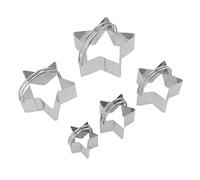 Cocoarm Juego de 5 Cortadores de Galletas de Acero Inoxidable con Forma de Estrella, Moldes para Cortar Galletas con Hebilla Desmontable y Brillante para Decoración de Pasteles en Casa, Uso en la