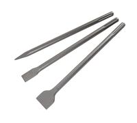 Cocoarm Juego de Cinceles de 3 Piezas, Cincel de Martillo Giratorio de Acero 40CR, Juego de Cinceles de Escala Plana de Punta de 16 Pulgadas con Vástago de 5 Ranuras para Eliminación de Baldosas de