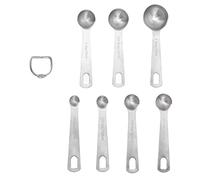 Cocoarm Juego de Cucharas Medidoras de Acero Inoxidable, Cucharas Medidoras de 7 Piezas para Hornear con Marcas de Escala, Diseño Apilable, Cabezas Estrechas para Panaderos de Cocción Seca o Líquida
