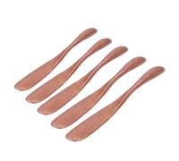 Cocoarm Juego de Cuchillos de Mantequilla de Madera, Esparcidor de Queso de Cereza Chino, 5 Piezas, Grueso de 16,5 X 2 Cm, Fácil de Limpiar para Pan, Mermelada, Pastel de Miel, Mesa de Desayuno, Uso