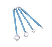 Cocoarm Juego de Herramientas de Modelado de Acero Inoxidable, Decoración de Pasteles, 4 Herramientas de Doble Cara, 8 Bolas, Diseño Ergonómico para Dar Forma a Hojas, Pétalos con Material de