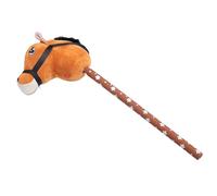 Cocoarm Juguete de Felpa de Caballos de Palo, Material de Lujoso Suave con Sonidos Realistas, 70 Cm de Aventura para Niños (Marrón Claro con Cabello Negro)