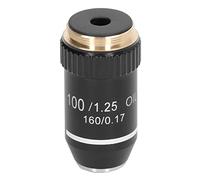 Cocoarm Lente Objetivo de Microscopio, Reemplazo de Lente Objetivo de Aumento 100X de Latón, Interfaz RMS de 20,2 Mm, Protección de Resorte 1,25 NA para Usuarios de Microscopios Biológicos
