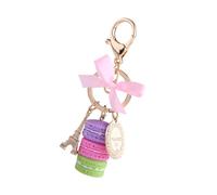 Cocoarm Lindo Llavero de Aleación Macaron, Colgante de Resina Colorido con Torre para Bolsos, para Mujeres (Purple)