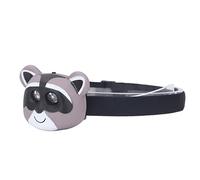 Cocoarm Linterna Frontal para Niños Faro LED de Plástico con 2 Modos de Iluminación Ligero Funciona con Pilas para Niños Acampar Juegos en Interiores Diseño de Animales de Mapache Luz Blanca 8 X 5,5