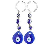 Cocoarm Lucky Eye Keychain, 2 PCS Blue Turkish Amulet Beads de Joyería de Llaves para la Decoración de la Oficina en Casa con Protección contra la Mala Energía