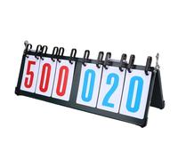 Cocoarm Marcador de Escritorio Marcador de Mesa de Metal Diseño de Números Abatibles de 6 Dígitos con Tarjetas de PVC Base Antideslizante Pantalla Transparente para Partidos de Baloncesto,