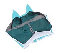 Cocoarm Máscara contra Moscas de Caballo, Máscara de Caballo de Malla Redonda con Orejas, Tela de Punto y Malla Transpirable, Sombra UV, Acolchado de Costura Suave, Correa de Gancho y Bucle para (L)