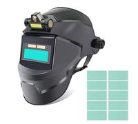 Cocoarm Máscara de Soldadura Casco de Soldadura con Oscurecimiento Automático con PP de Color Verdadero con Energía Solar DIN 9 a 13 Luz LED Casco Ajustable para Soldadores de Molienda de por (10 PCS)