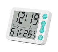 Cocoarm Medidor Digital de Temperatura y Humedad para Interiores, Termómetro Higrómetro Electrónico ABS, Pantalla Grande de 14 a 158 Fahrenheit, Reloj Despertador, Parte Posterior Magnética para