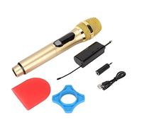 Cocoarm Micrófono Inalámbrico de Mano Dorado Micrófono Dorado Plug and Play con Pantalla LED para Uso en Casa y Al Aire Libre, Interfaz de 6.35mm y 3.5mm (Gold)