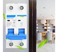 Cocoarm Mini Disyuntor, 2P DZ47 63 25A/40A/50A/63A, Alta Sensibilidad, Tamaño Compacto, Tratamiento Templado, Material de Primera Calidad, Adecuado para Energía Solar, (40A)