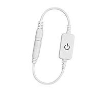 Cocoarm Mini Interruptor Táctil con Atenuador LED, Controlador de Luz de un Color 12-24V 4A con Diseño de Revestimiento Antideslizante, para Luces de Tira LED, Lámparas de Pared, Luces (WHITE)