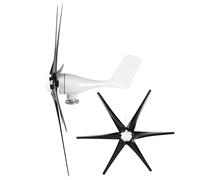 Cocoarm Mini Turbinas Eólicas Generador de Viento Aleación y Plástico 300W 6 Palas 12V 24V 48V Bajo Nivel de Ruido con Controlador para Uso en el Hogar, Granja, Barco Fuera de la Red (12V)
