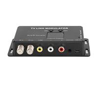 Cocoarm Modulador de Enlace de TV TM70 UHF, Convertidor AV a RF de Plástico con Extensor IR, Pantalla de Canal, Salida AV Ajustable, USB 5 V, para Configuraciones de CATV Locales y Usuarios de TV