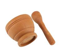 Cocoarm Mortero y Maja, Molinillo Manual de Ajo de 4 Pulgadas, Juego de Plástico PP Premium para Molienda de Hierbas y Uso Culinario (Color madera)