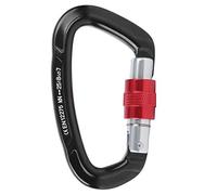 Cocoarm Mosquetón, Aleación de Aluminio de Alta Resistencia con Diseño de Bloqueo Automático, con una Resistencia a la Tracción de 25KN en el Eje Principal y 8KN en el Eje Horizontal, (Black)