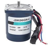 Cocoarm Motor de Engranajes de CA Motor Reductor de Engranajes de Acero Inoxidable 220 V 6 W 0,1 A con Controlador de Velocidad y Caja de Reducción 1250 1400 Rpm para Equipos Transportadores (120)