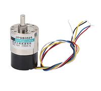 Cocoarm Motor sin Escobillas DC12V Motor de Engranajes de Cobre XD 37GB3525 con Tablero de Control de Velocidad 5 Velocidades CW CCW Alto par de Baja Velocidad para Instrumentos CNC y