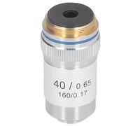 Cocoarm Objetivo de Microscopio Acromático, Objetivo de Gran Aumento 40X Interfaz de Latón RMS de 20,2 Mm, Lente Recubierta, Protección de Resorte, Tubo de 160 Mm para Uso en Laboratorio de