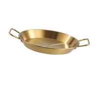 Cocoarm Paellera Paellera Española Ovalada de Acero Inoxidable con Asas Dobles Calentamiento Uniforme Superficie Antiadherente para Pasta de Langosta y Mariscos Que Se Sirve en Casa o Restaurante