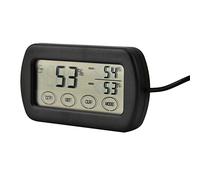 Cocoarm Pantalla LCD -Higrómetro de Termómetro de Tanque de Reptil de Reptil de Incubador LCD con una Pantalla Transparente Grande, Sonda Súper Sensible y Taza de Succión para una Fácil Instalación,