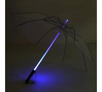 Cocoarm Paraguas LED, Paraguas Iluminado que Cambia de Color con Eje de Fibra de Vidrio y Linterna Incorporada, 7 Colores, 2 Modos de Flash, de Lluvia para Viajeros Nocturnos (Transparente)