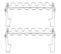 Cocoarm Parrilla para Patas de Pollo, Parrilla para Patas de Pollo de Acero Inoxidable, Paquete de 2 Soportes Plegables para Asador, 35 X 14 X 11 Cm, para Barbacoa, Horno, Camping, Picnic, Cocina