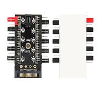 Cocoarm PC Chassis Fan Hub Regulador de Temperatura de Computadora Divisor de Ventilador PWM con Alimentación de 4 Pines Adhesivo Trasero para Placa Base de 12V Ventiladores de 3 Pines 4 (Interfaz)