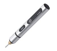Cocoarm Pluma de Grabado Eléctrica Mini Pluma Grabadora de Aleación de Aluminio Recargable por USB 3 Velocidades 5000 a 18000 RPM con 4 Cabezales para Vidrio Metal Madera Uso Artesanal (SILVER)