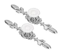 Cocoarm Pomos para Cajones Pomos de Cerámica para Gabinete con Placa de Aleación de Zinc, 2 Juegos, Placa Posterior Separada Blanca, Fácil Instalación para Cocina, Baño, Oficina, Armario, Puerta, (#2)