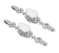 Cocoarm Pomos para Cajones Pomos de Cerámica para Gabinete con Placa de Aleación de Zinc, 2 Juegos, Placa Posterior Separada Blanca, Fácil Instalación para Cocina, Baño, Oficina, Armario, Puerta, (#1)