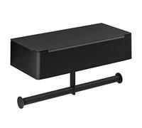 Cocoarm Porta Papel Higiénico, Soporte de Papel de Acero Inoxidable Montado en la Pared con Caja de Almacenamiento para Toallitas, para Baño Lavabo Encimera Sala (Bastidor de Papel de Liar de Doble