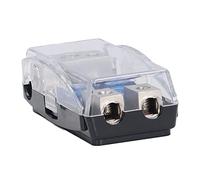 Cocoarm Portafusibles de Audio para Automóvil, Bloque de Distribución de EnergíA de Plástico y Metal 1 Entrada 2 Salidas 60 A con Cubierta Antipolvo Transparente, 0GA 4GA 8GA para Camiones, Barcos,